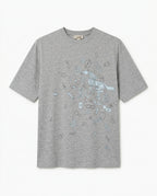 HERMES - Grey Graphic Horse Motif T-Shirt