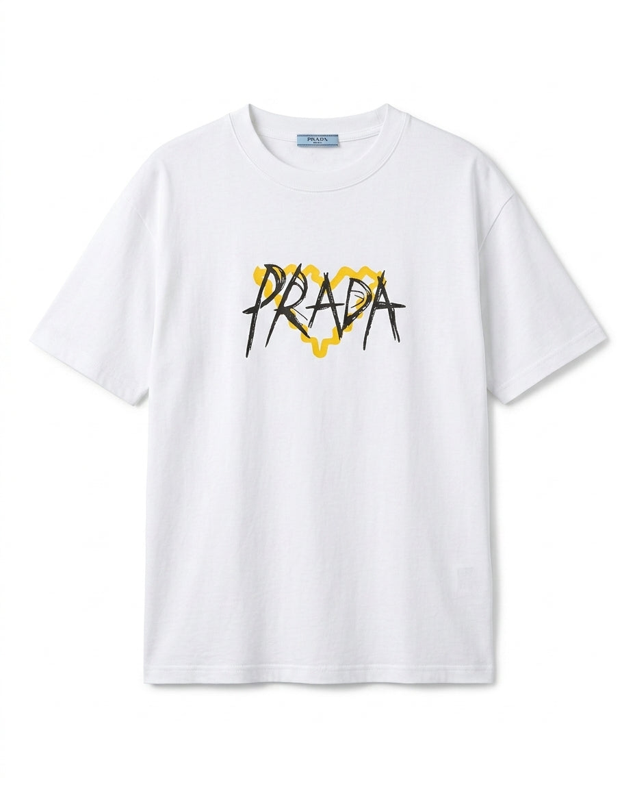 Prada -  Heart White T-Shirt