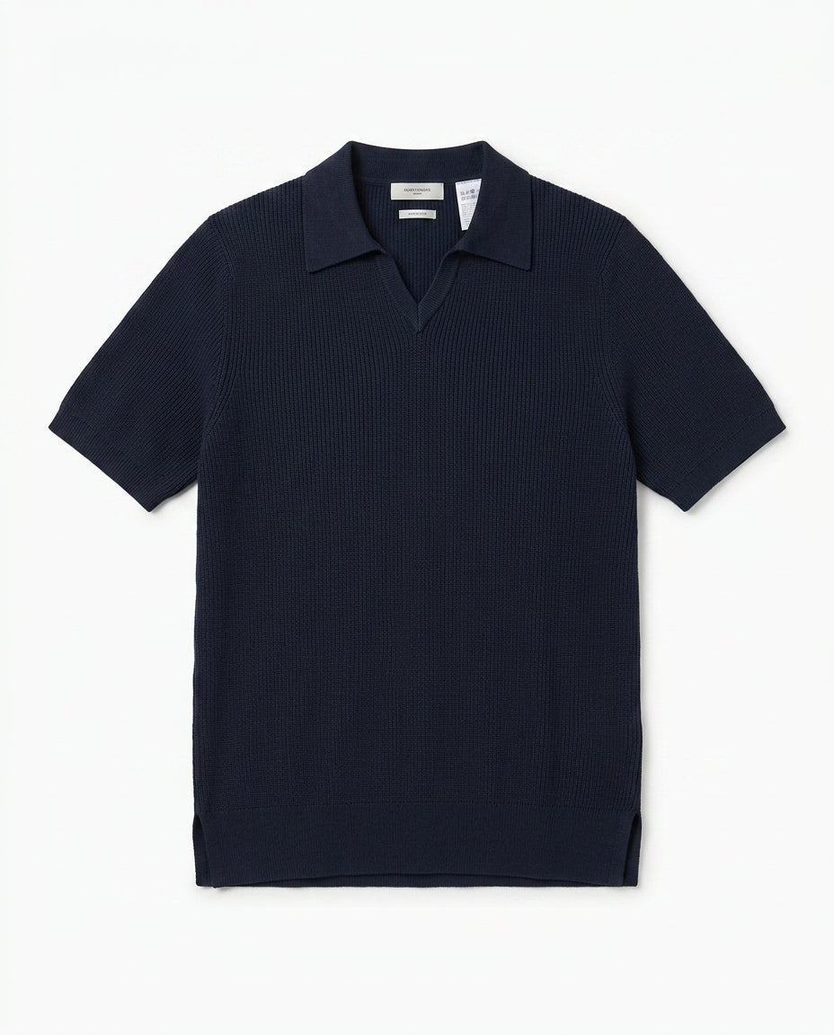 Brunello Cucinelli - Ribbed Knit Open-Neck Polo T-Shirt