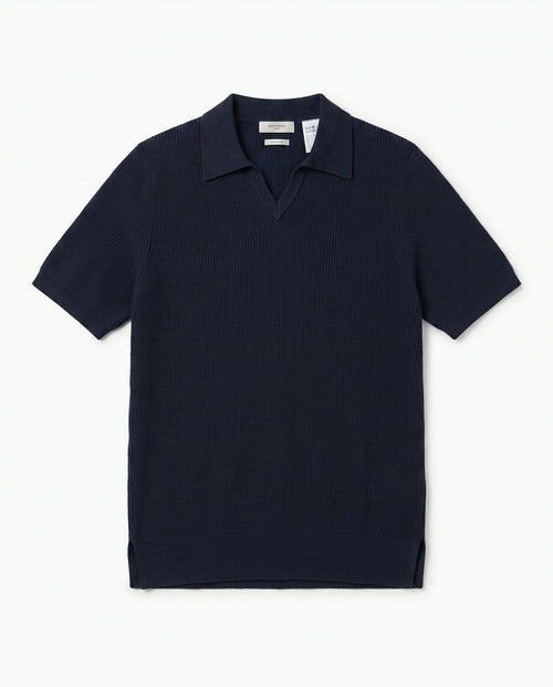 Brunello Cucinelli - Ribbed Knit Open-Neck Polo T-Shirt