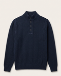 Brioni - Navy Ribbed Knit Quarter-Button Sweater