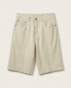 Brunello Cucinelli - Textured Ecru Linen Shorts