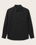 Zeroly - Men’s Sculpted Panel Architect Shirt in Stealth Black