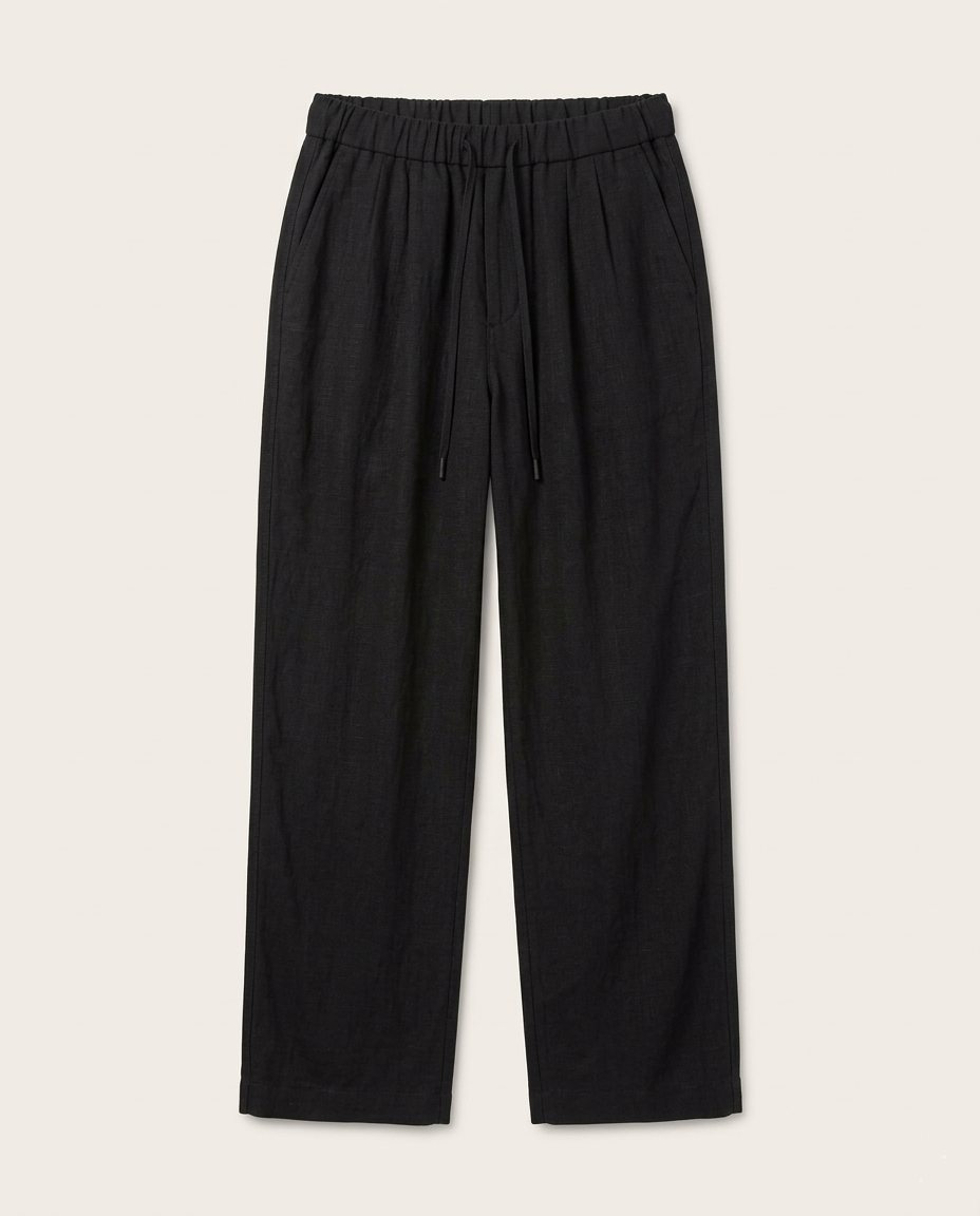 Antioch - Men’s Relaxed Fit Drawstring Trousers in Onyx Black