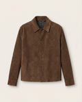 Louis Vuitton - Embossed Monogram Brown Suede Shirt Jacket