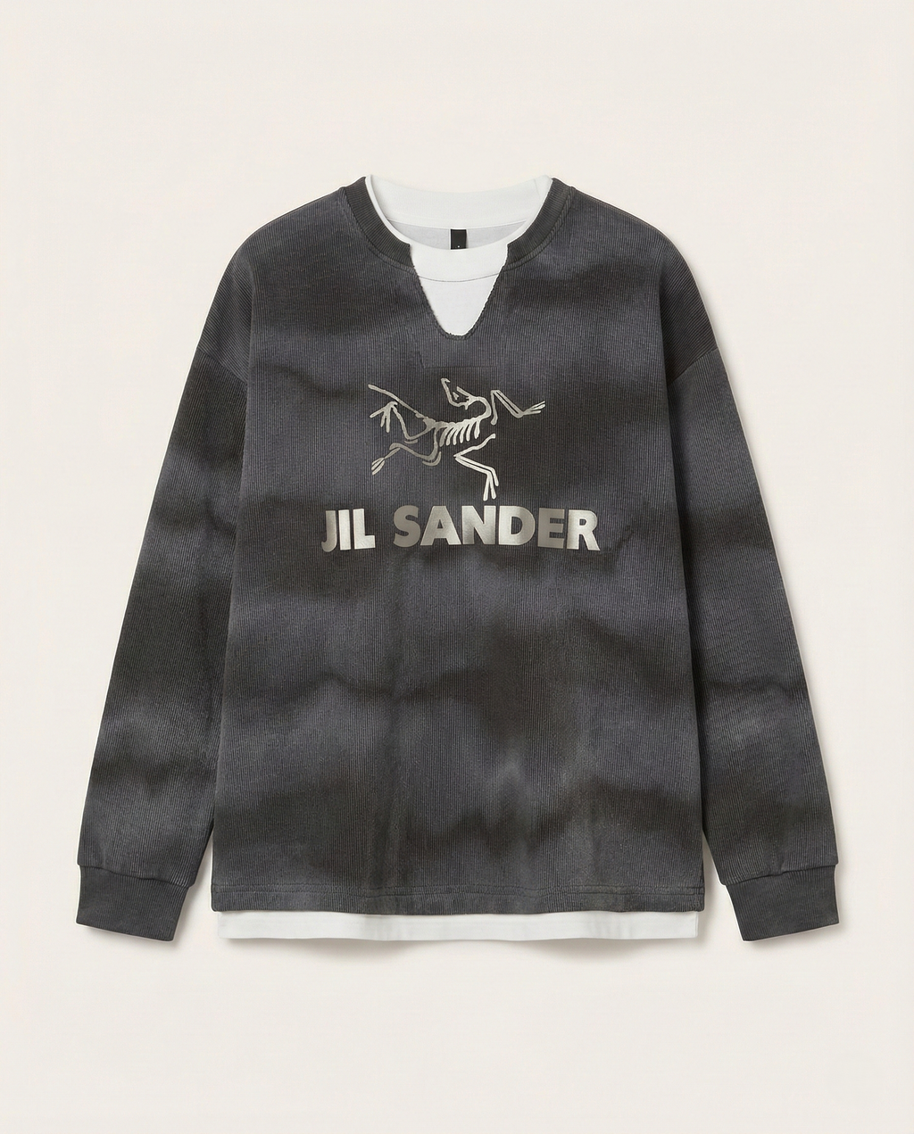Arc'teryx x Jil Sander - Tie-Dye Skeleton Logo Layered Sweatshirt