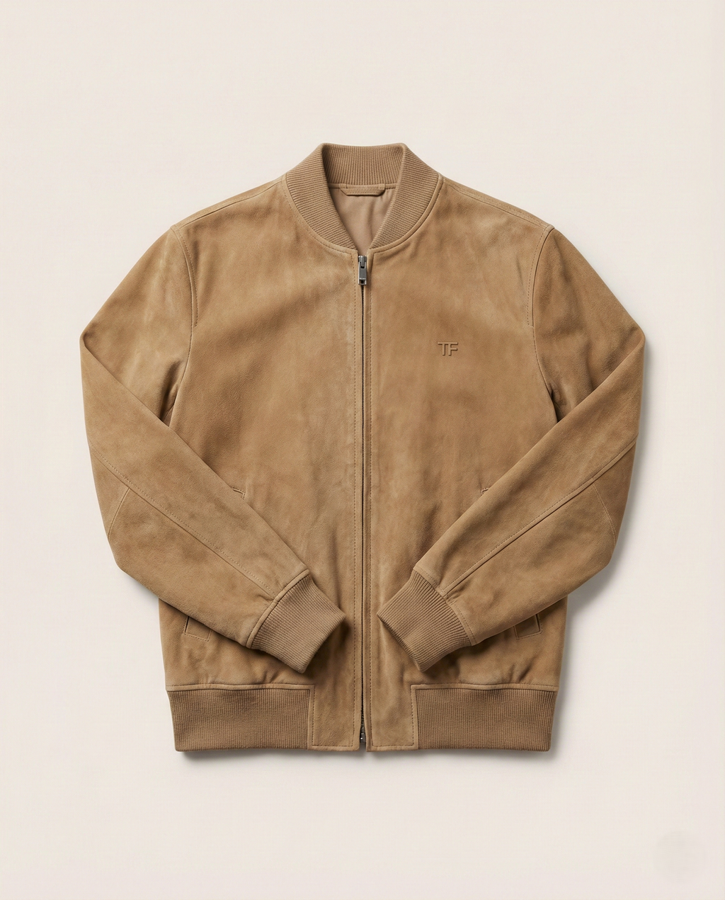 Tom Ford Suede Bomber Jacket - Camel