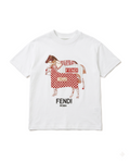 Fendi Kids - White Equestrian Horse T-shirt