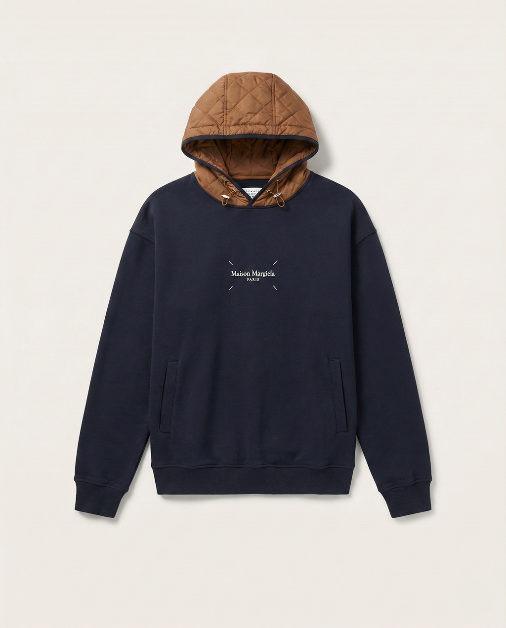 Maison Margiela Contrast Drawstring Hoodie - Black/Brown