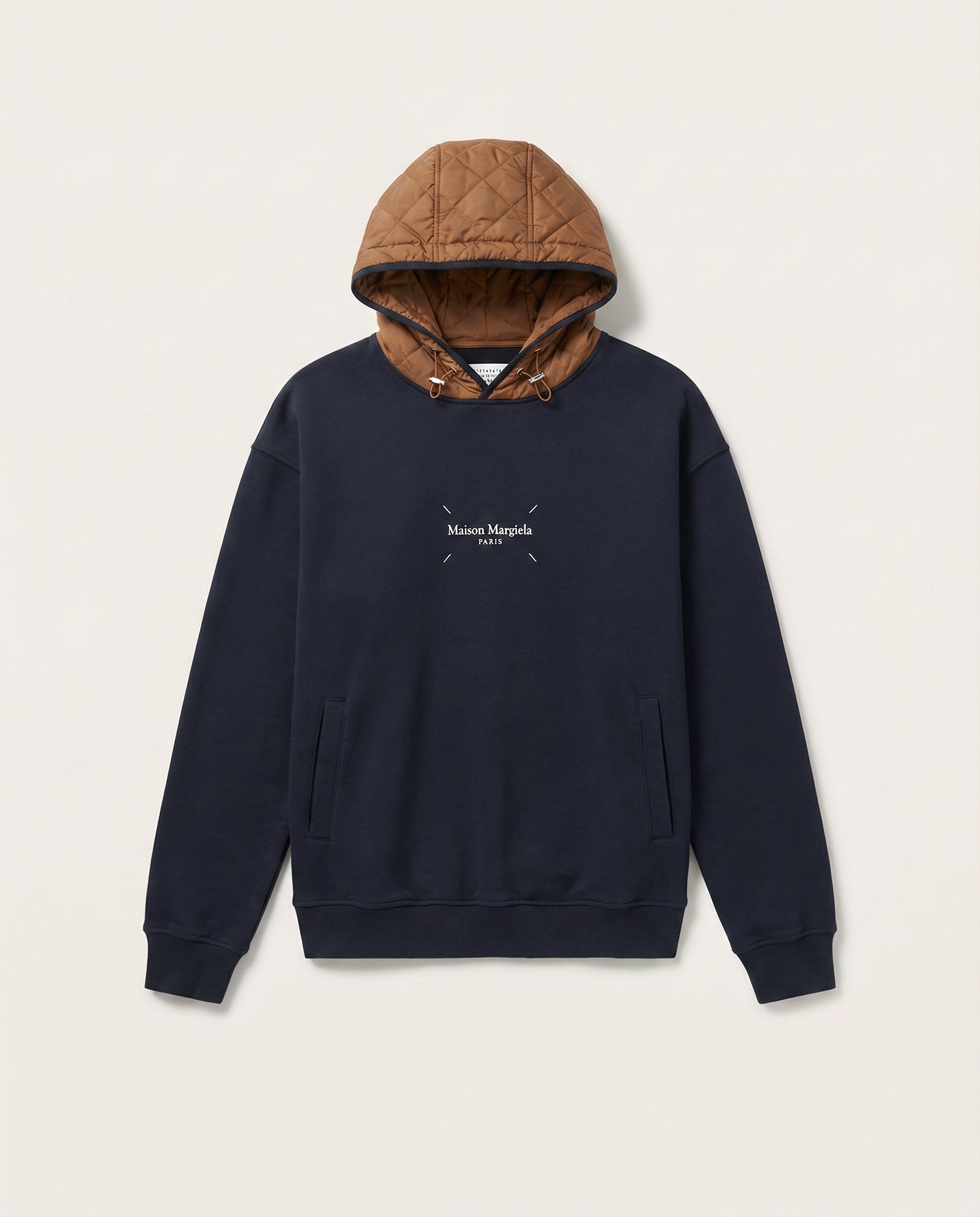 Maison Margiela Contrast Drawstring Hoodie - Black/Brown