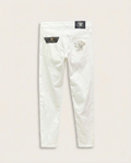 Versace - Men's White Slim-Fit Jeans with Gold Medusa Embroidery