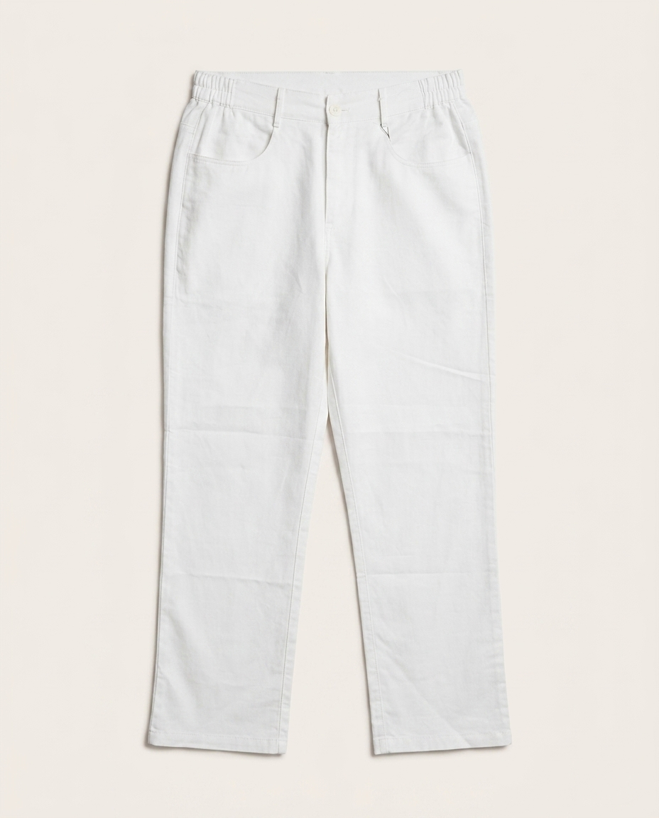 Brunello Cucinelli - Men's Straight-Leg Cotton Trousers in White