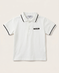 Chanel Kids - White Polo Shirt with Black Trim