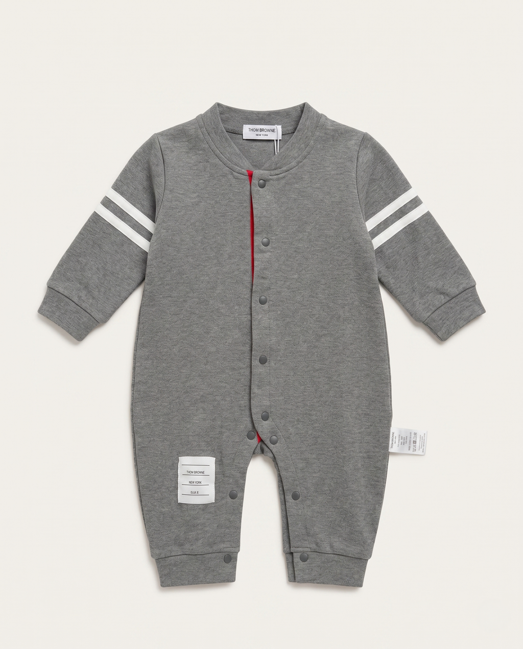 Thom Browne Babies - Grey Stripe Infant Romper