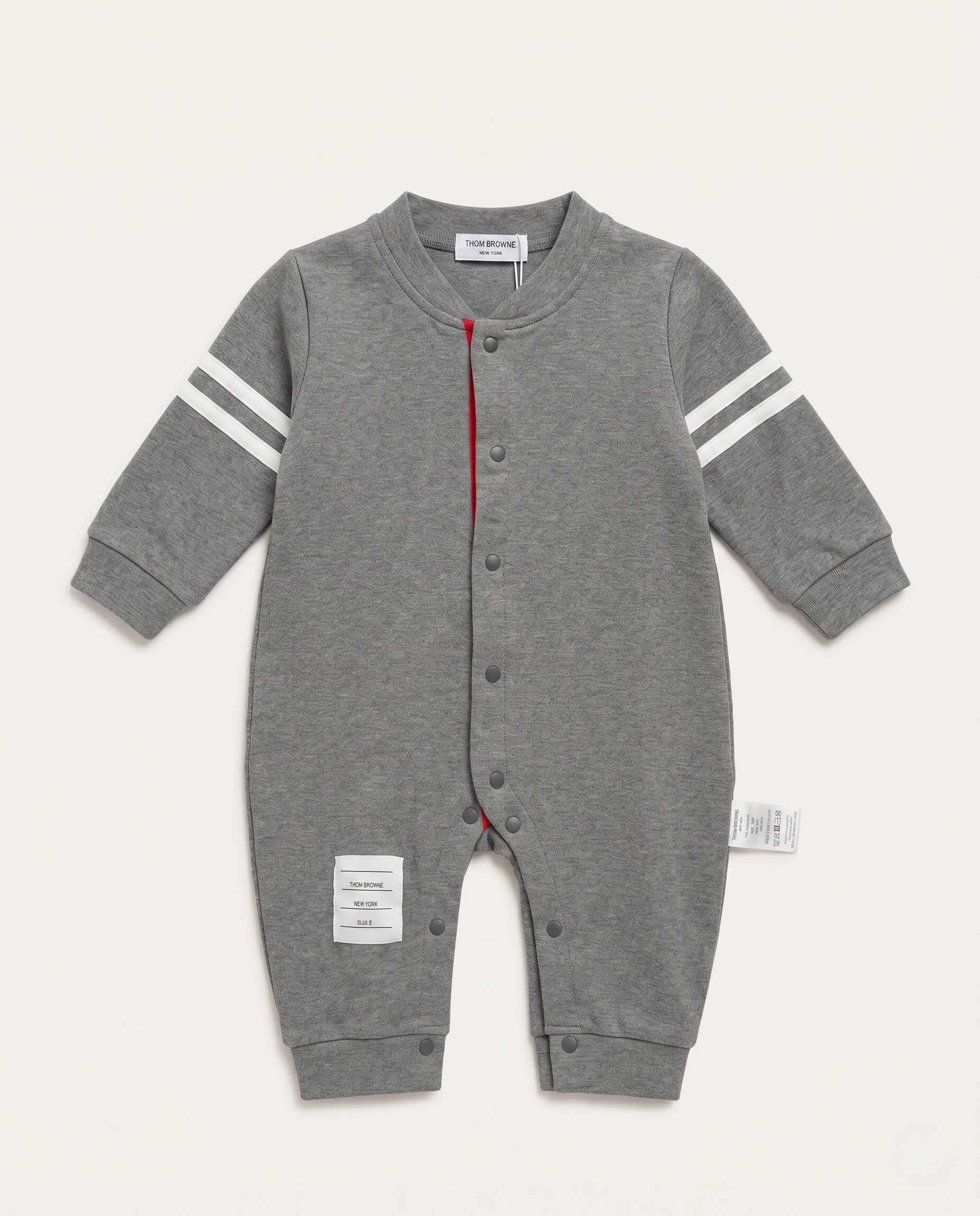Thom Browne Babies - Grey Stripe Infant Romper