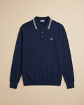 Dior - Men's Long-Sleeve Knit Polo Sweater with Striped Trim and CD Logo