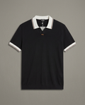Zegna - Contrast-Collar Silk & Cotton Knit Polo – Nero