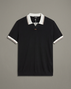 Zegna - Contrast-Collar Silk & Cotton Knit Polo – Nero