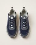 Brunello Cucinelli - Suede & Matte Leather Panel Sneakers in Navy/Grey