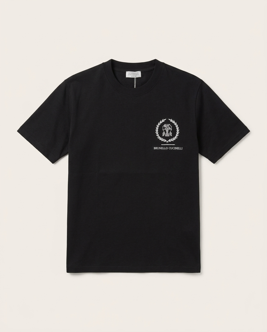 Brunello Cucinelli - Embroidered Crest Cotton T-Shirt