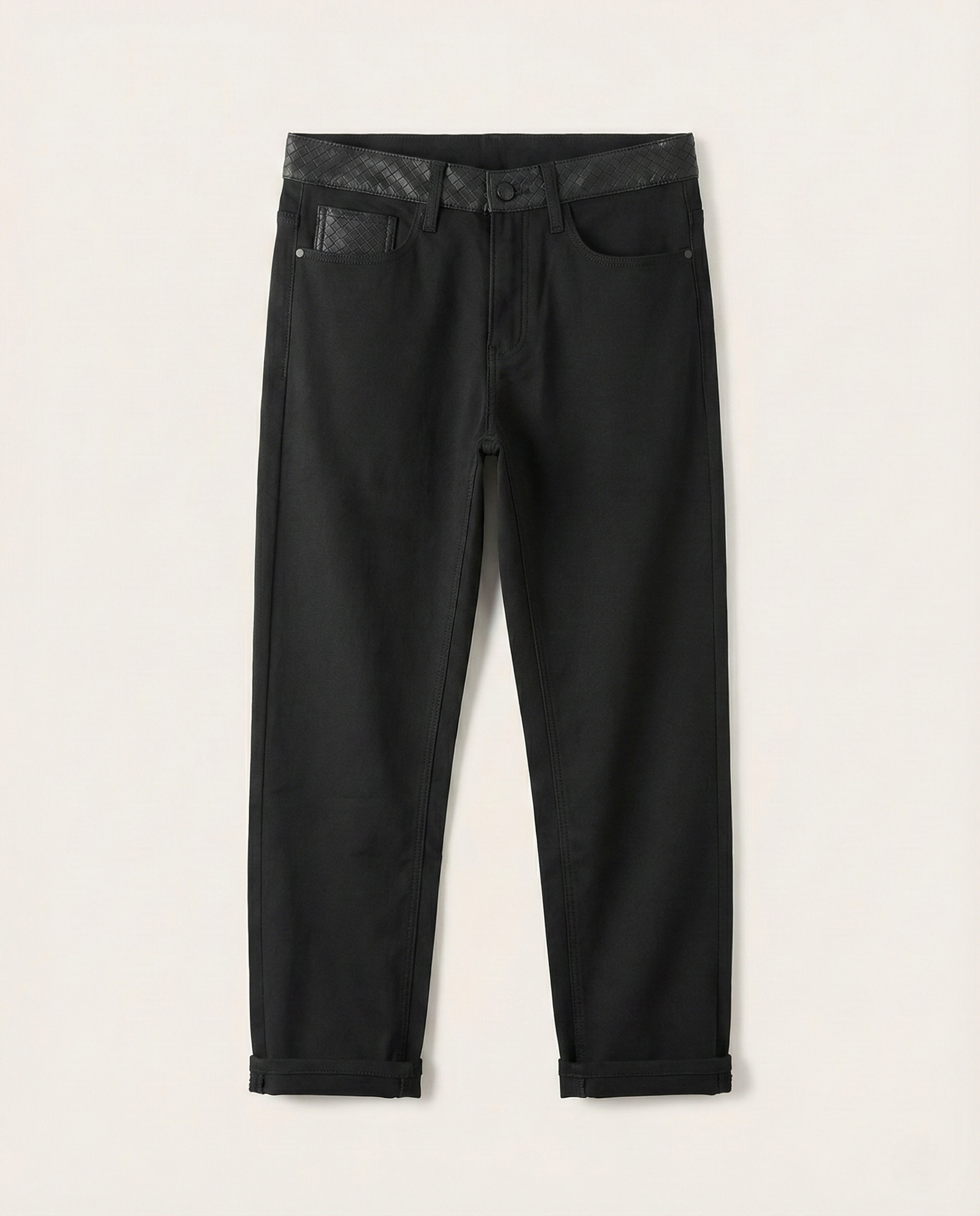 Bottega Veneta - Intrecciato Detail Cuffed Trousers - Black