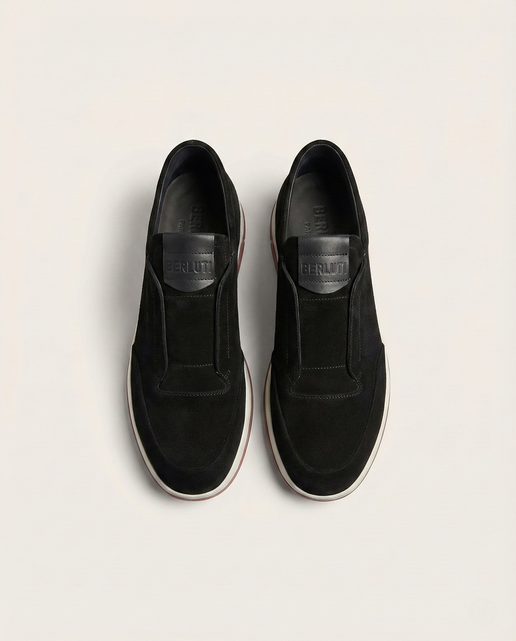 Berluti Black Suede & Leather Slip-On Sneaker