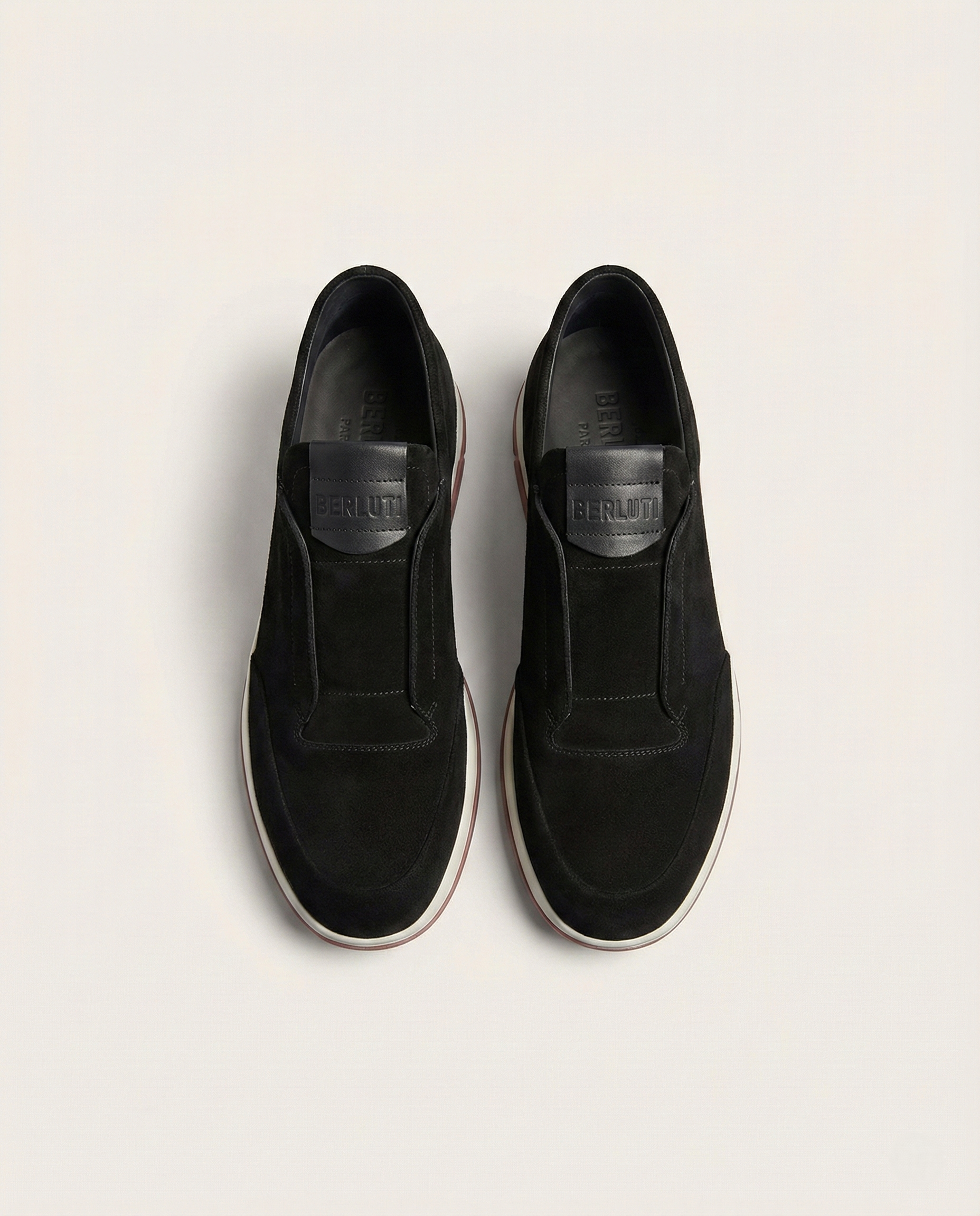 Berluti Black Suede & Leather Slip-On Sneaker