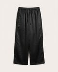 The Row Textured Silk-Blend Wide-Leg Trousers – Midnight Black