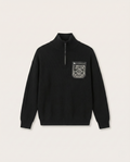 Loewe - Black Quarter-Zip Knit Sweater with Anagram Pocket