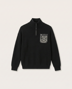 Loewe - Black Quarter-Zip Knit Sweater with Anagram Pocket