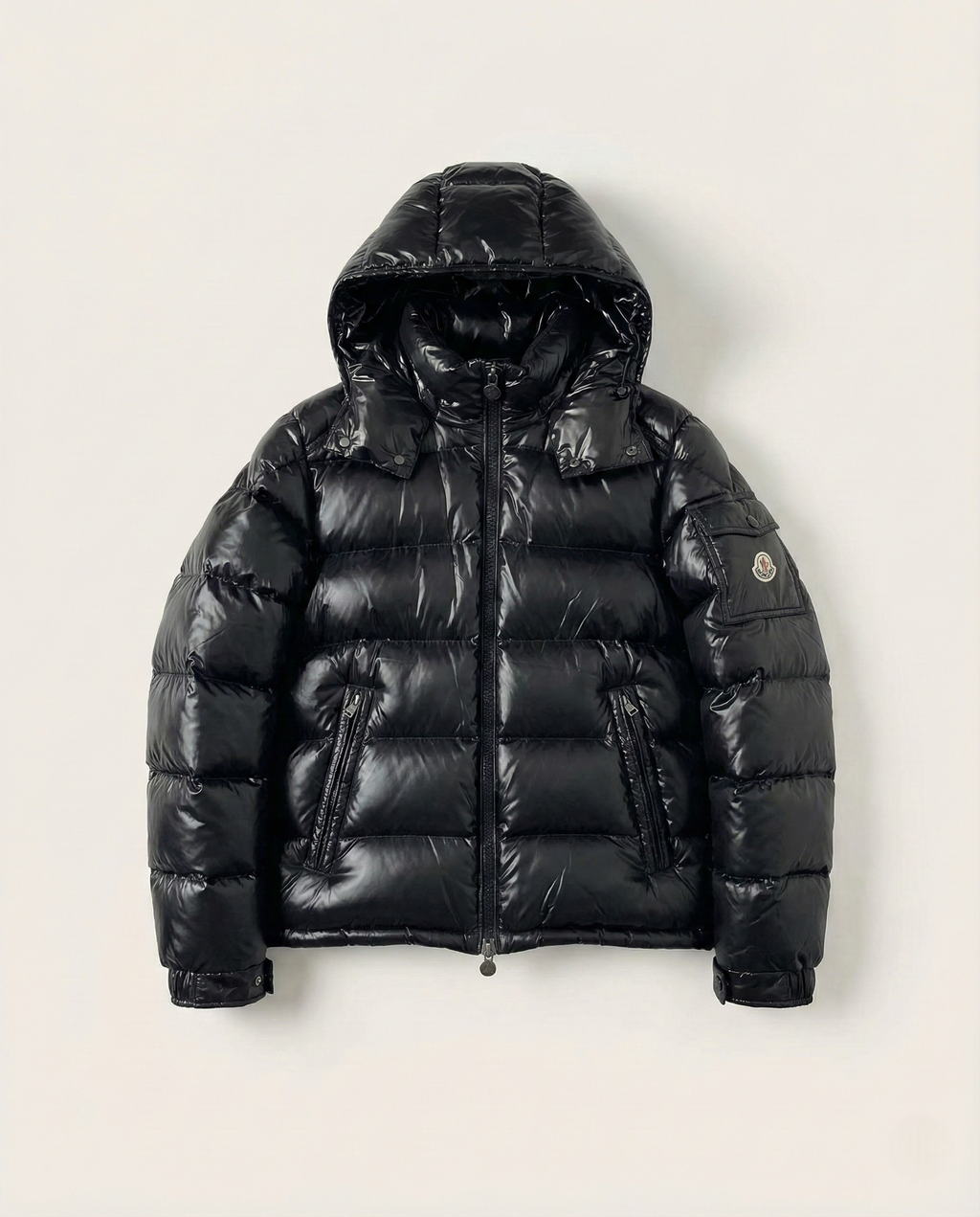 Moncler Men's Black Maya Hooded Short Down Jacket