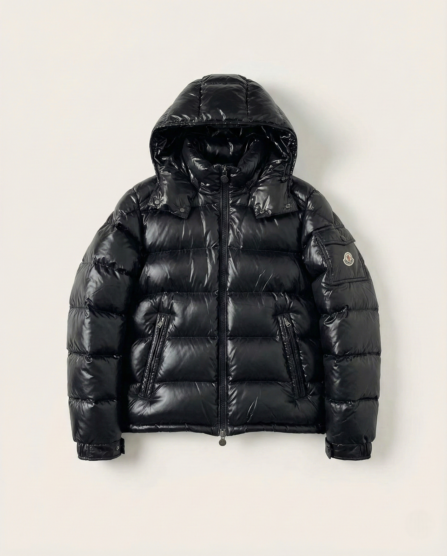 Moncler Men's Black Maya Hooded Short Down Jacket