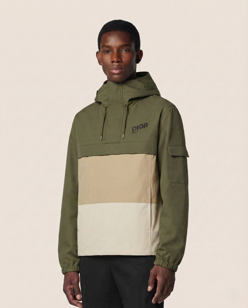 DIOR 1947 Color-Block Hooded Puffer Jacket