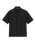 Fendi - Black Sashiko-Style Shirt and Shorts Linen Set