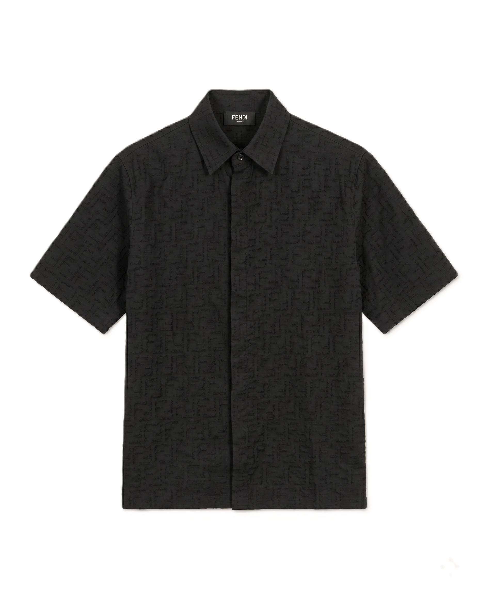Fendi - Black Sashiko-Style Shirt and Shorts Linen Set