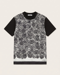 GIVENCHY - Monochrome Rose Print Contrast Panel T-Shirt