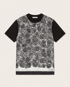 GIVENCHY - Monochrome Rose Print Contrast Panel T-Shirt
