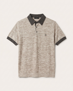 Loro Piana - Mélange Knit Silk-Cotton Polo - Sand & Espresso