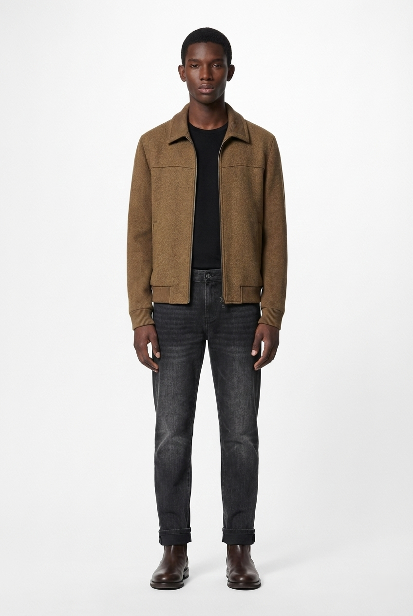 Prada Tapered Fit Grey with Rolled Cuff Wash Denim Jeans