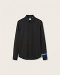 Burberry - Black Cotton Shirt with Iconic Stripe & Logo Cuff