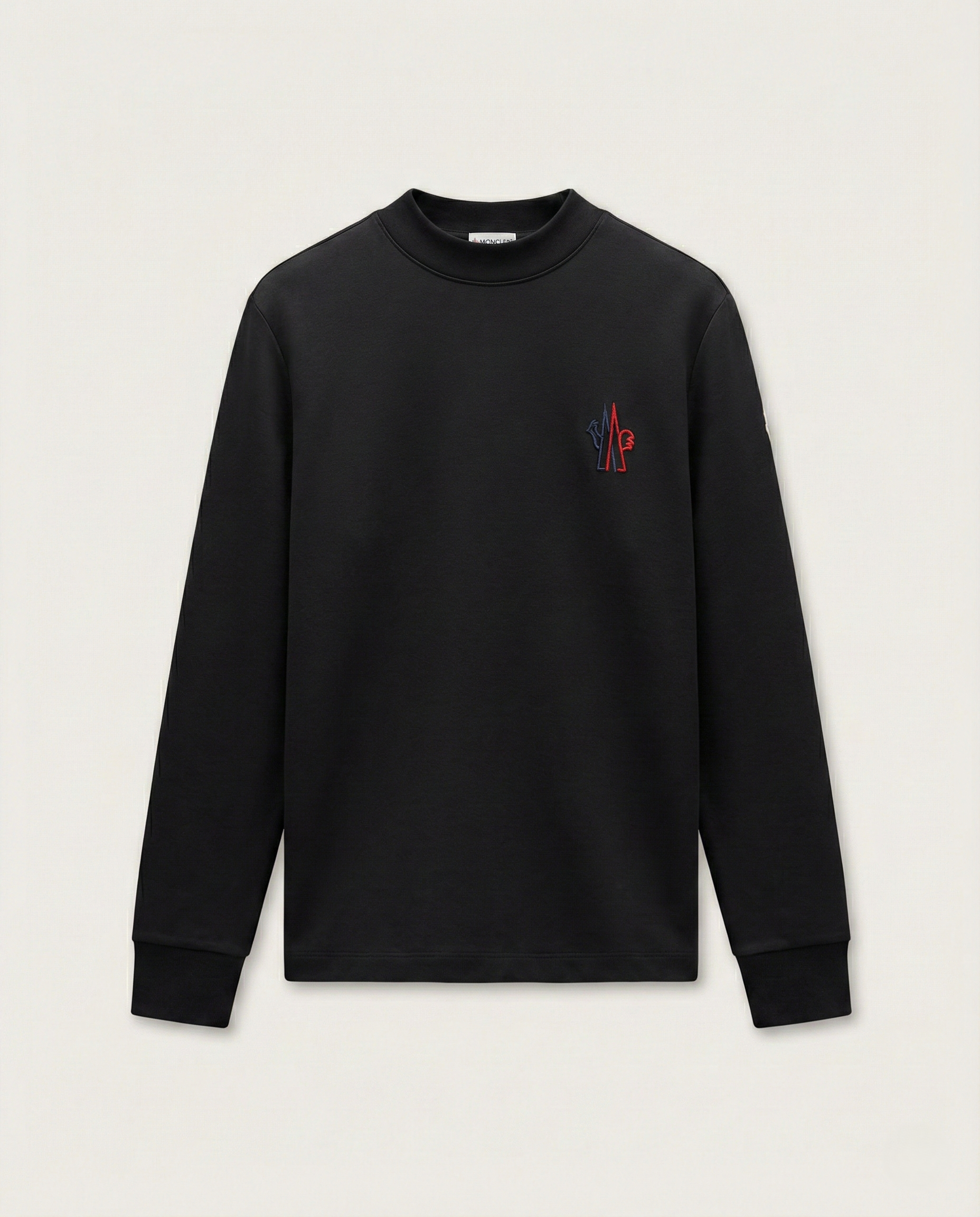 Moncler Tricolor Logo Crewneck Sweatshirt - Black