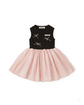 Miu Miu Kids - Black and Pink Tulle Bow Dress
