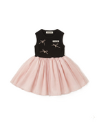 Miu Miu Kids - Black and Pink Tulle Bow Dress