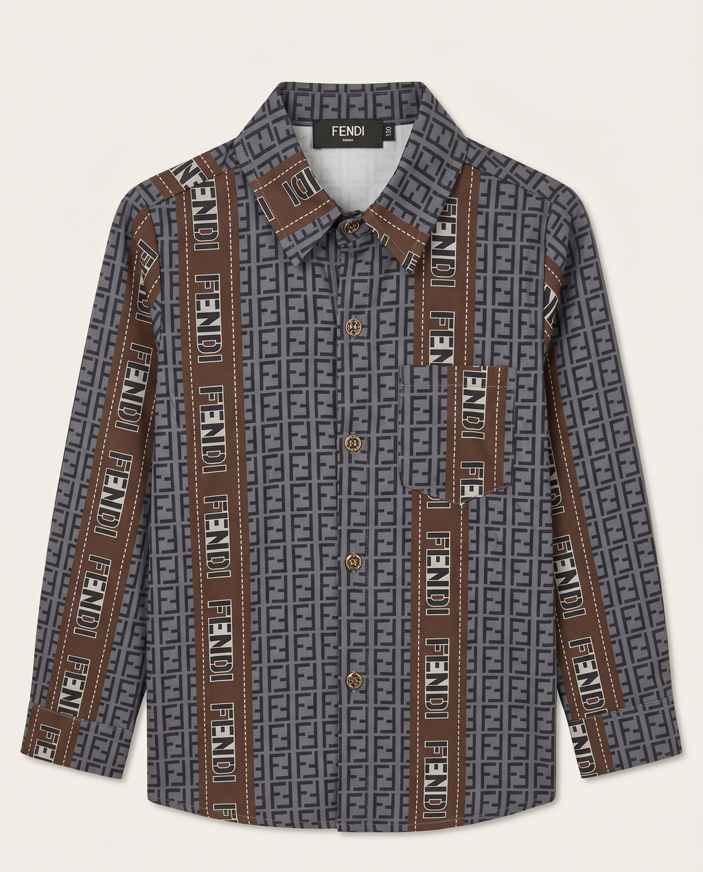 Fendi Kids - Logo Stripes Shirt