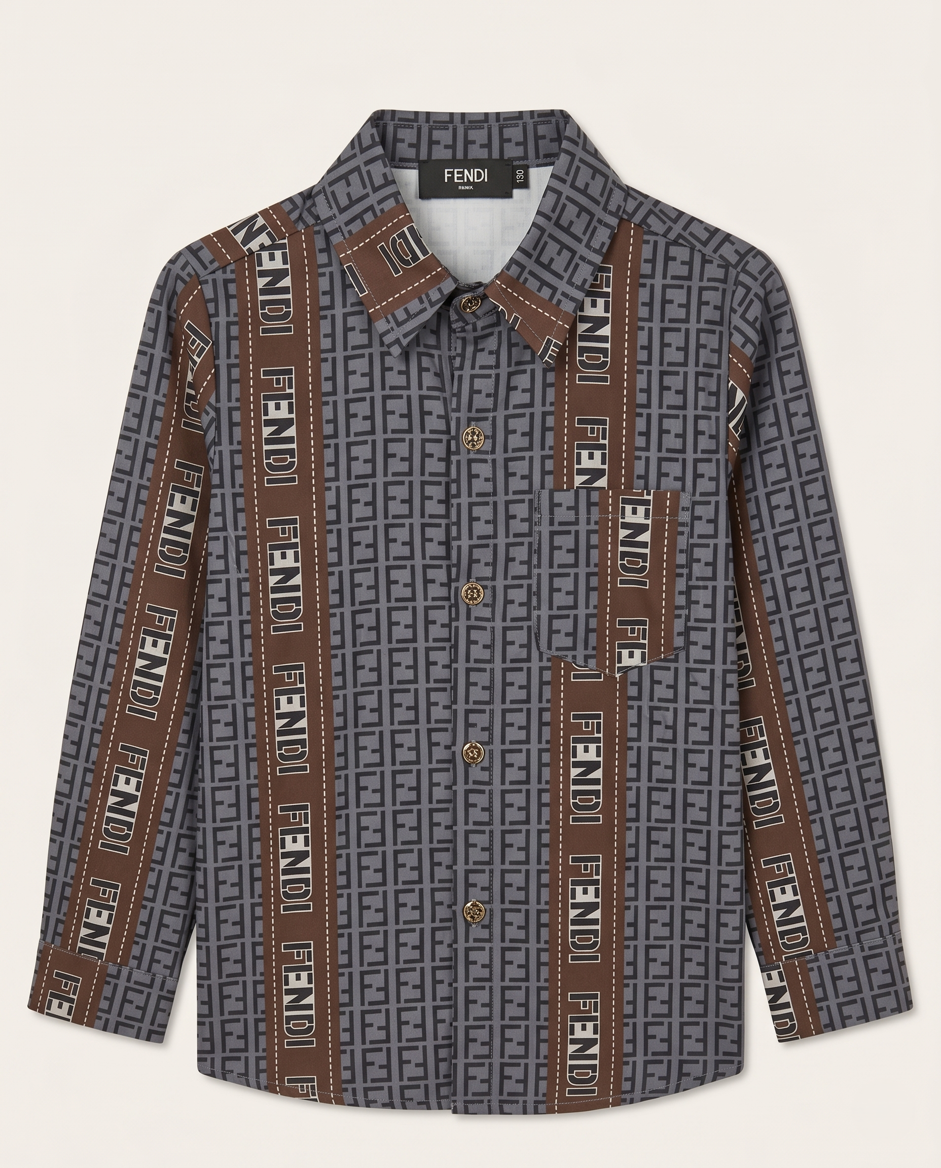 Fendi Kids - Logo Stripes Shirt