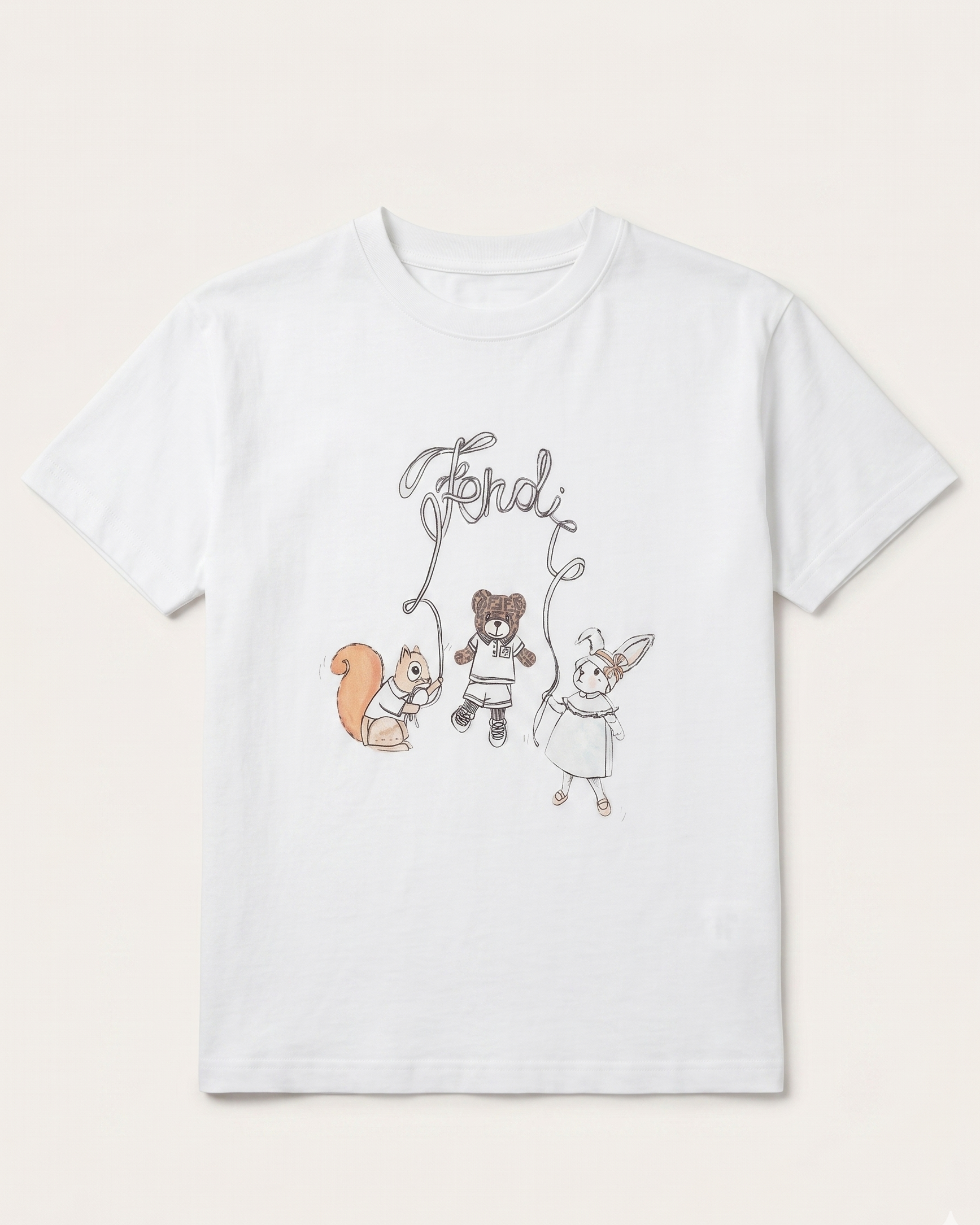 Fendi Kids - Whimsical Animal T-Shirt - White