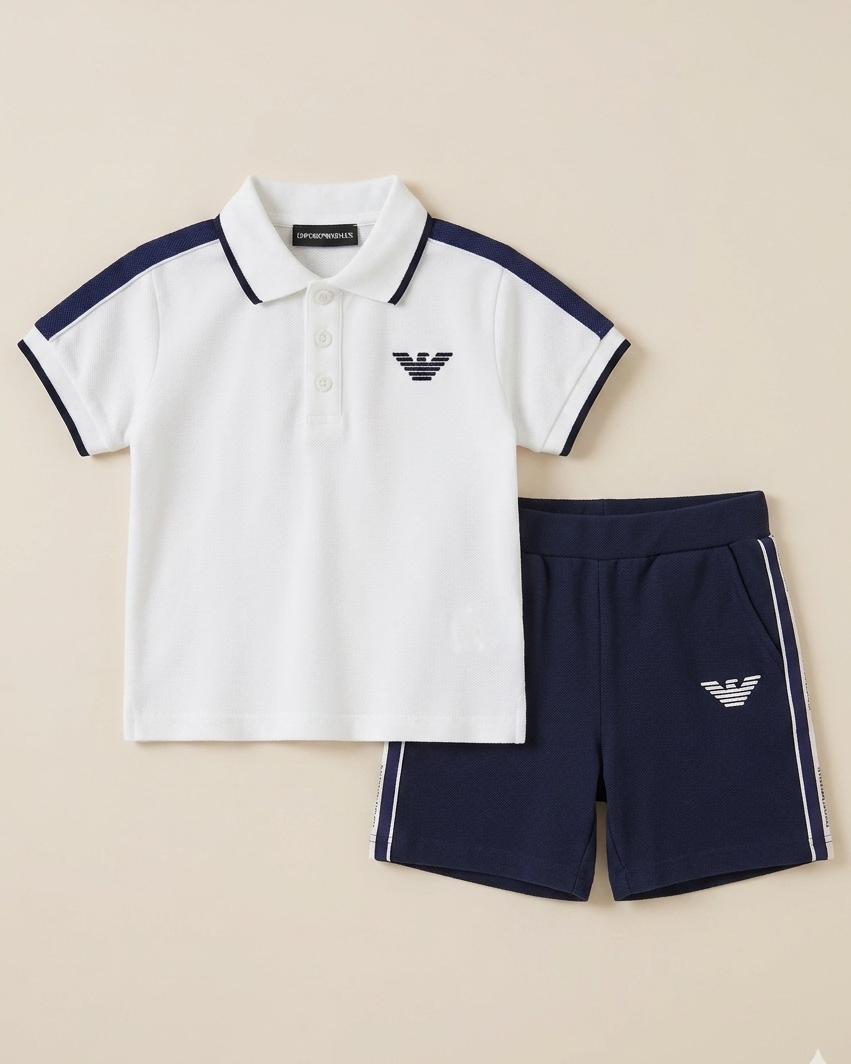 Emporio Armani - Kids Monogram Polo and Shorts Set