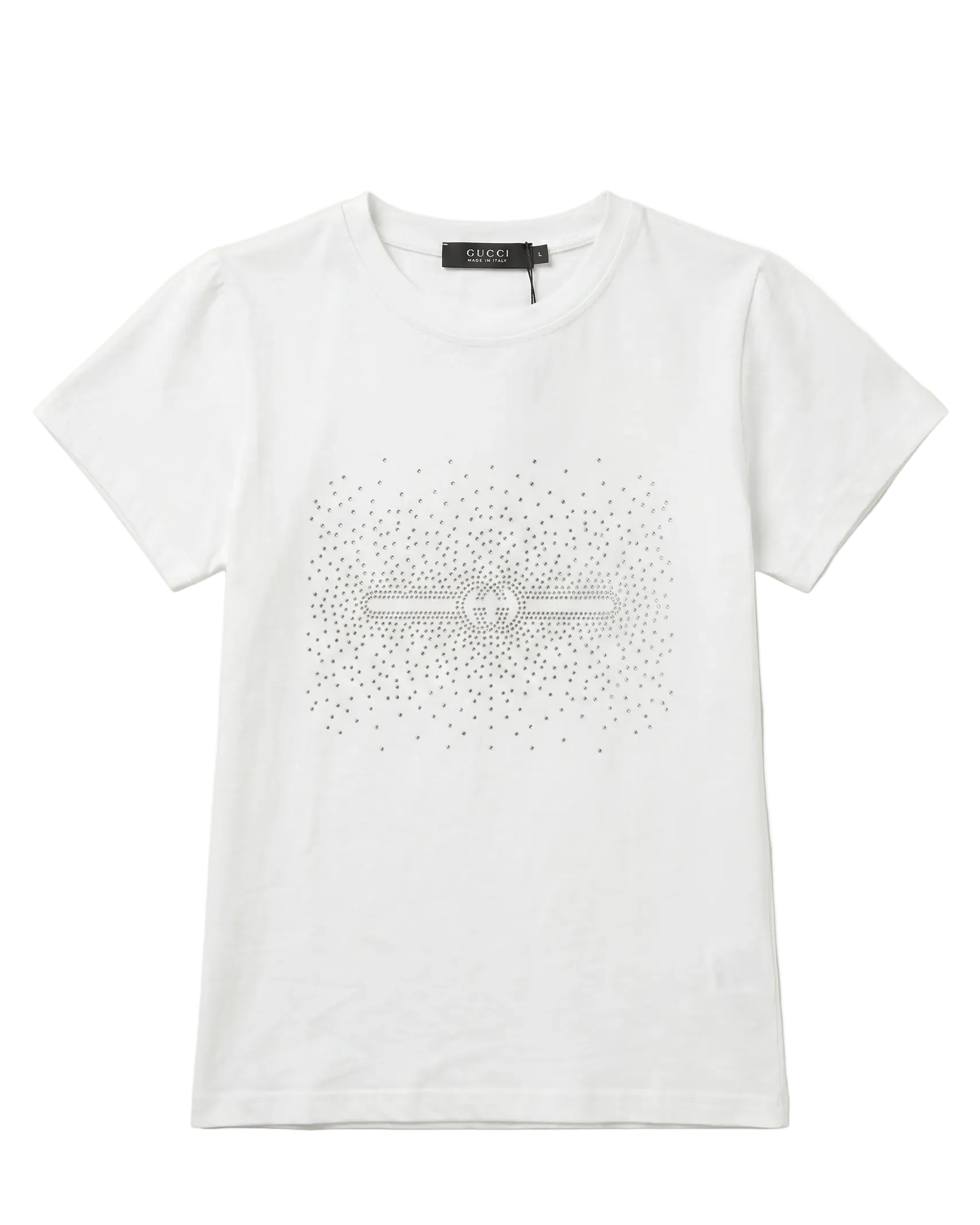 Gucci Kids - Crystal Interlocking G Puff-Sleeve T-Shirt - White