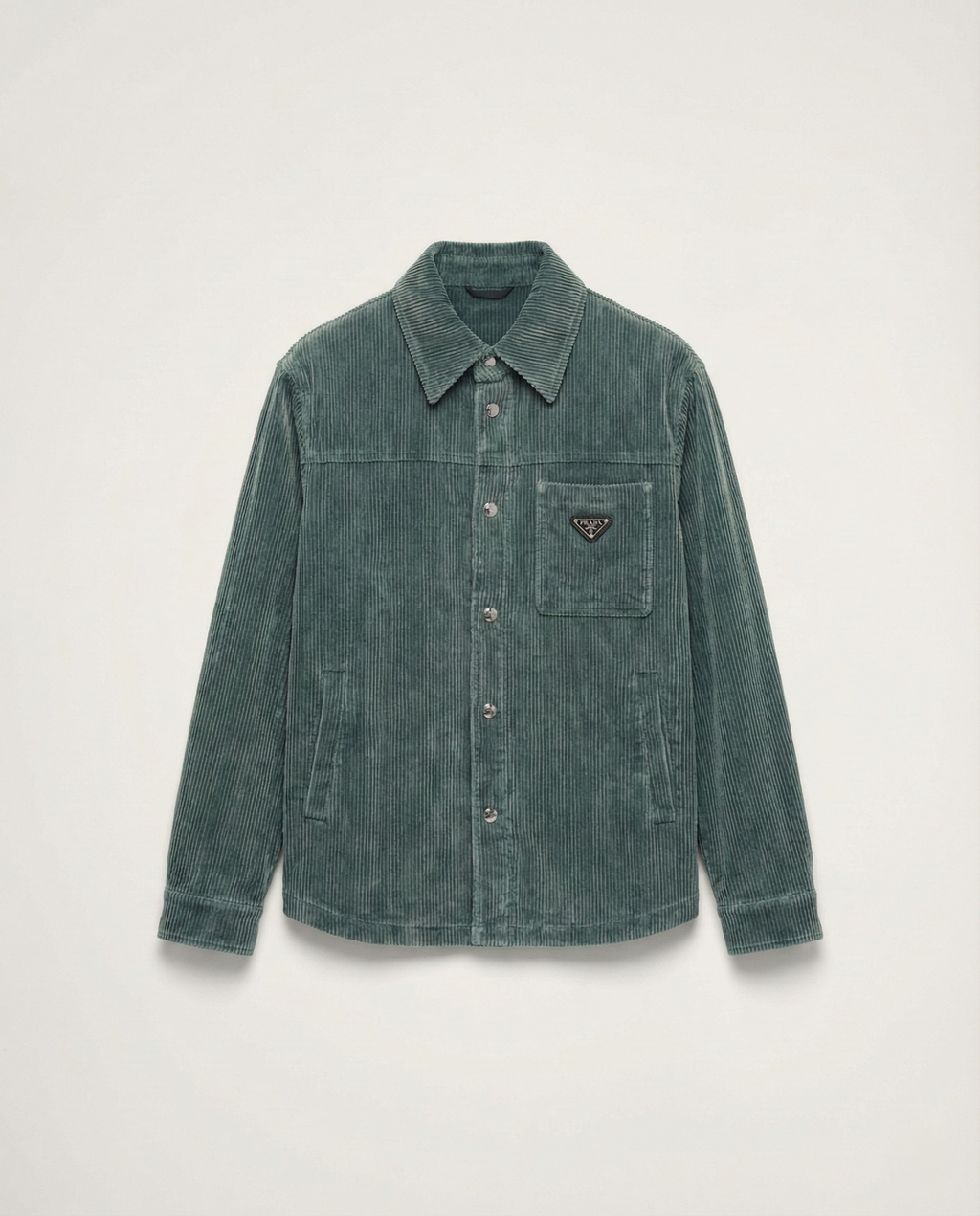 Prada - Petroleum Green Corduroy Overshirt