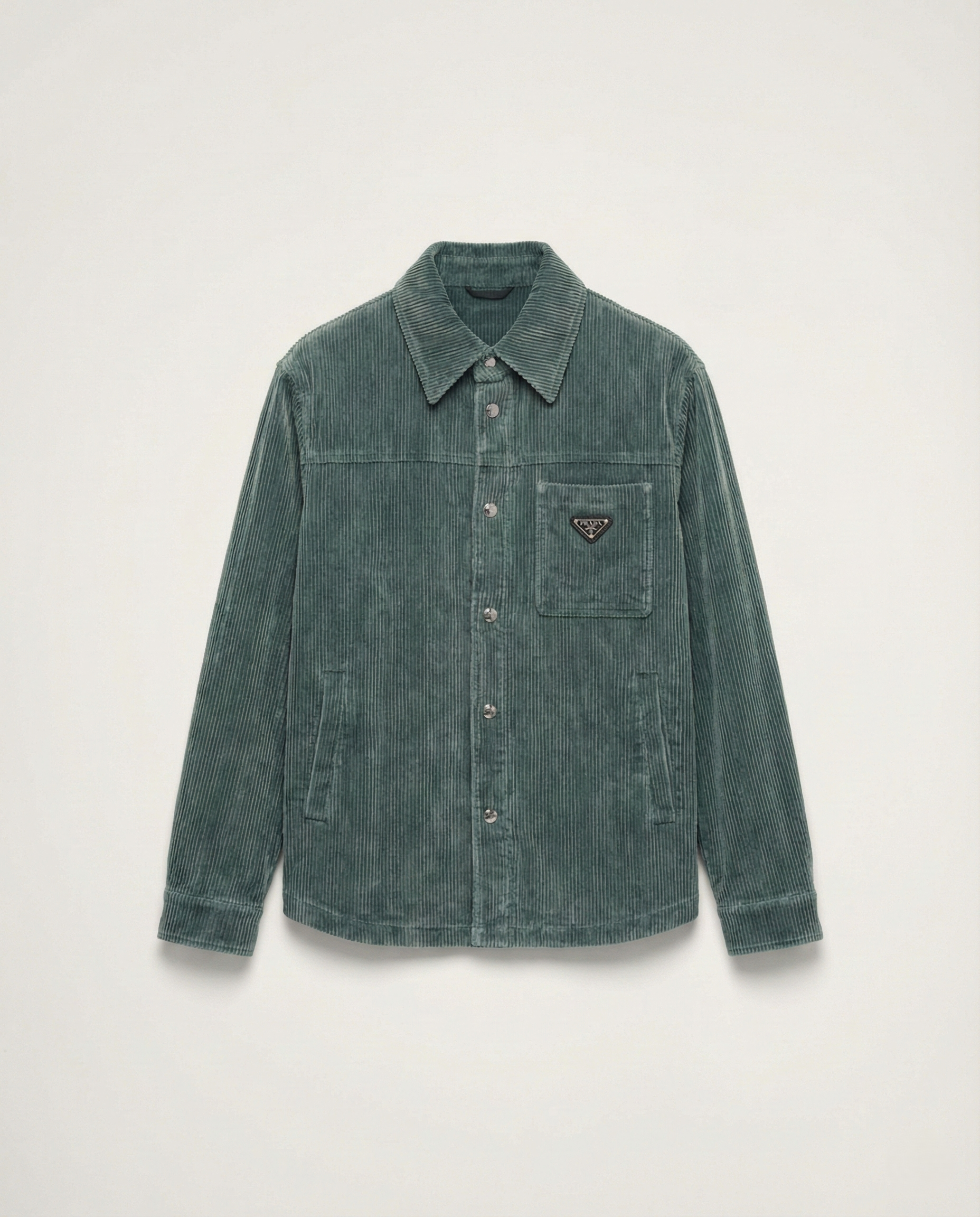 Prada - Petroleum Green Corduroy Overshirt